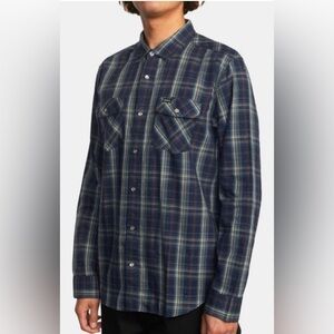 RVCA Neps Plaid Long Sleeve Shirt size S